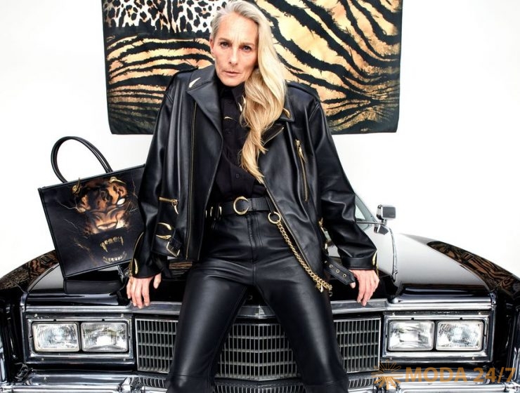 Байкерская куртка и кожаные брюки. Roberto Cavalli fw-2021/22