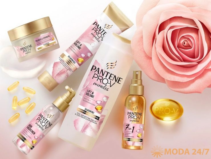 Pantene Pro-V Rose Miracles с розовой водой и биотином «Объем от корней до кончиков»