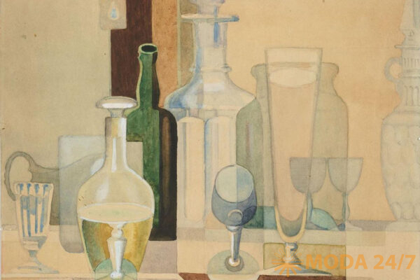 И. В. Клюн, «Натюрморт со стеклянной посудой», 1926